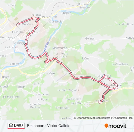 D407 Bus Line Map