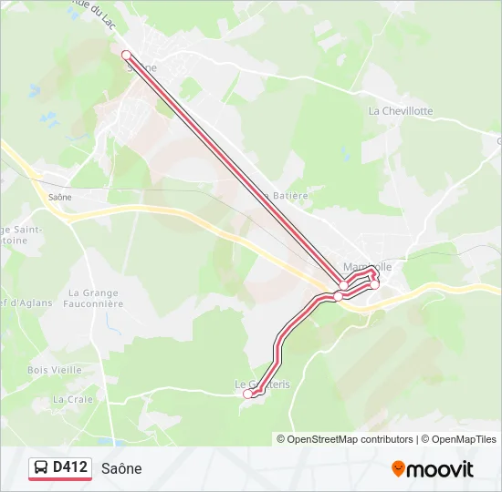 D412 Bus Line Map