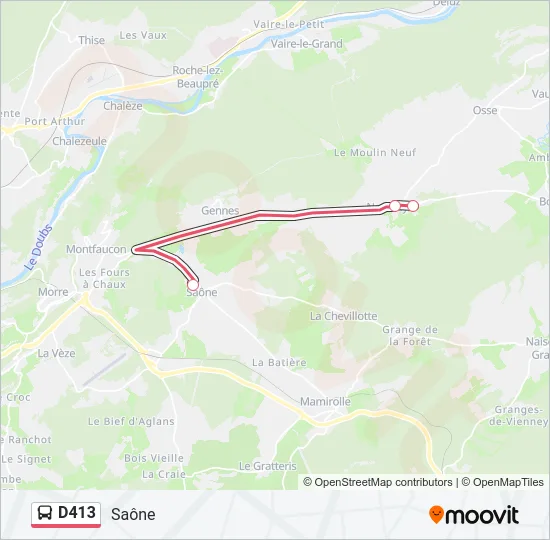D413 Bus Line Map