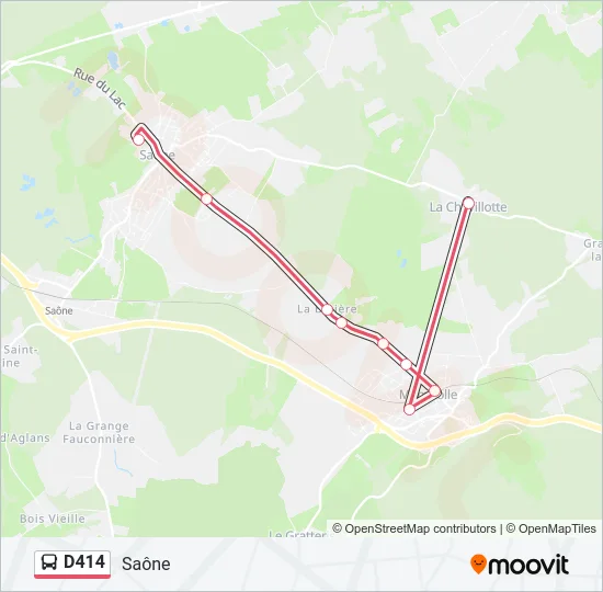D414 Bus Line Map