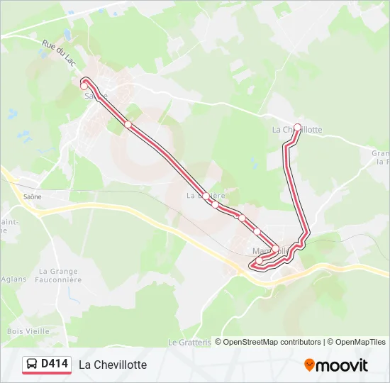 D414 Bus Line Map