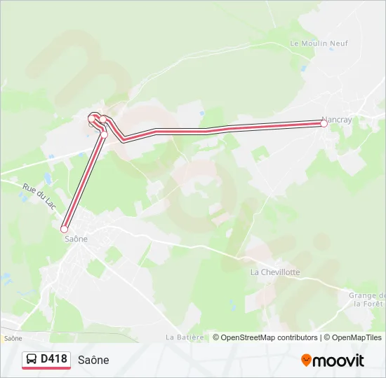 D418 Bus Line Map