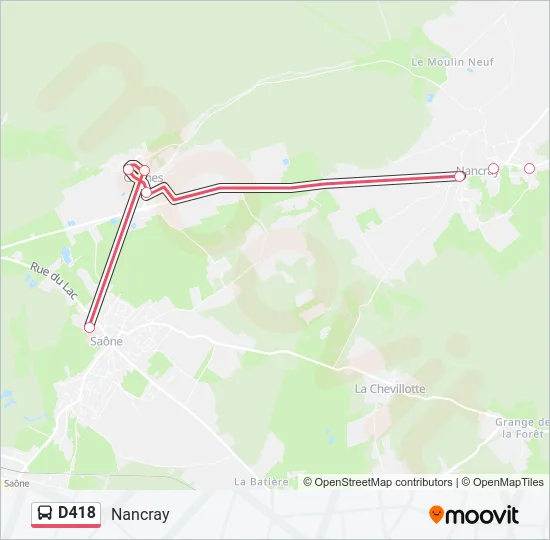 D418 Bus Line Map