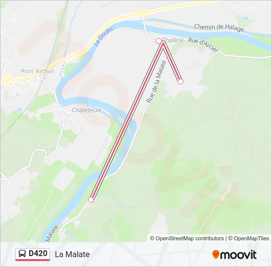 D420 Bus Line Map