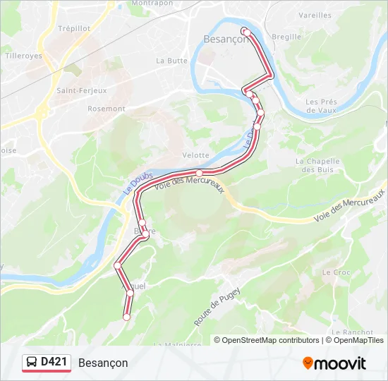 D421 Bus Line Map