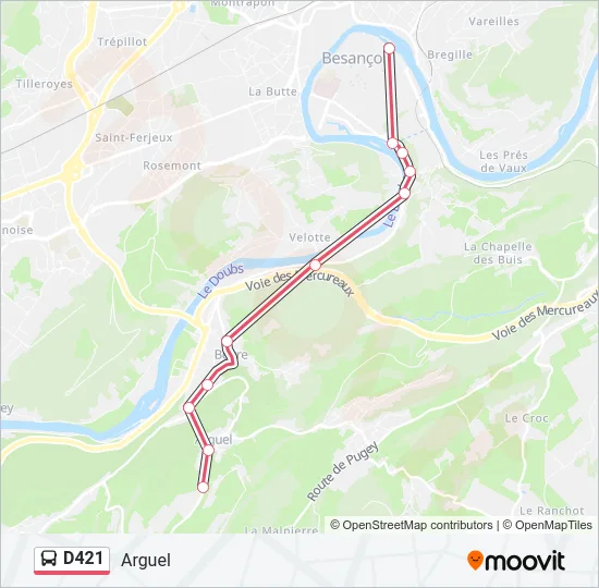 D421 Bus Line Map