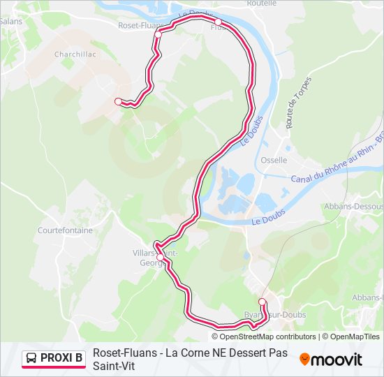 PROXI B bus Line Map