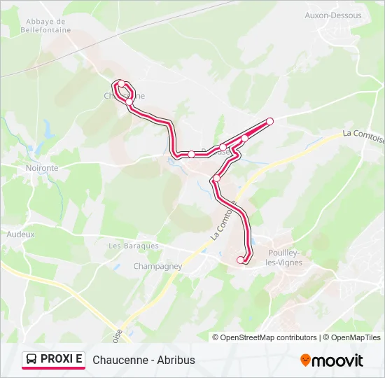 PROXI E Bus Line Map