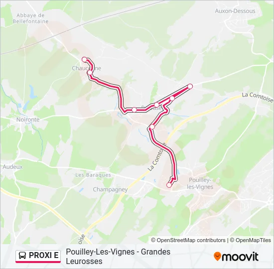 PROXI E Bus Line Map