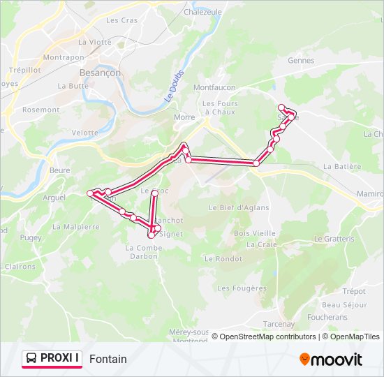 PROXI I bus Line Map