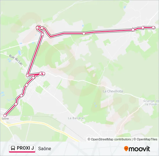 PROXI J Bus Line Map