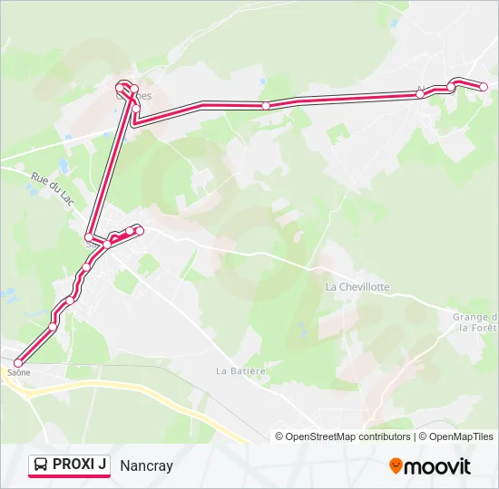 PROXI J Bus Line Map