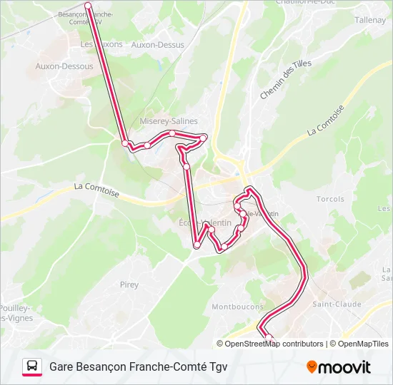 PROXI TGV 1 Bus Line Map