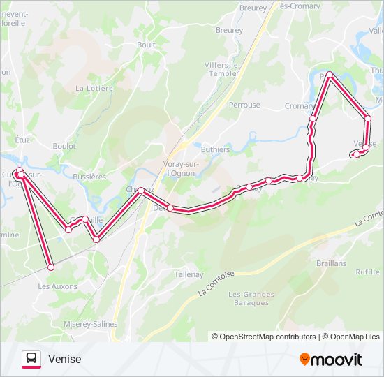 Plan de la ligne PROXI TGV 4 de bus