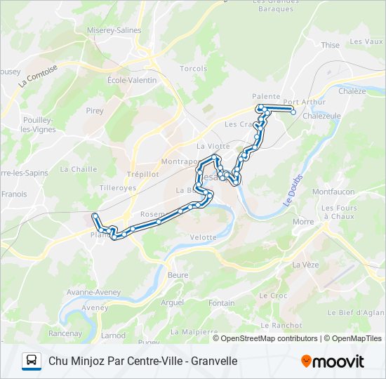 GINKO HÔPITAL bus Line Map