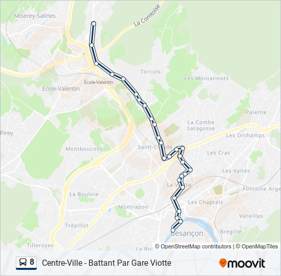 8 bus Line Map