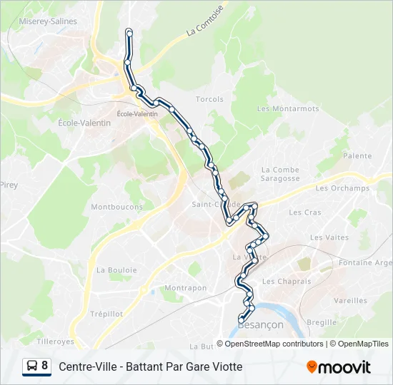 8 Bus Line Map