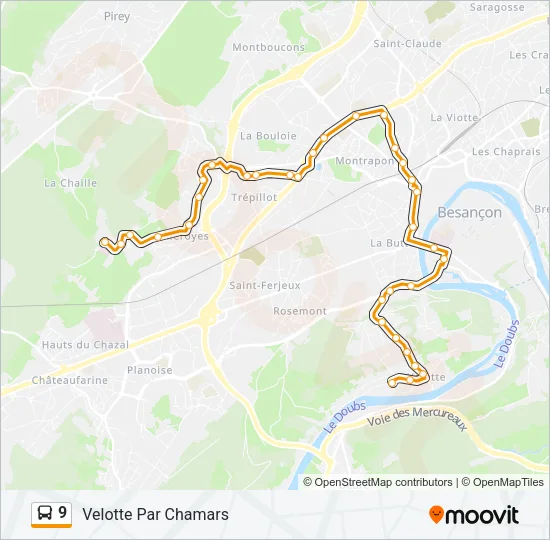 9 Bus Line Map