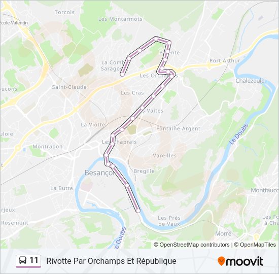 11 bus Line Map