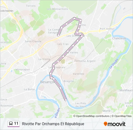 11 Bus Line Map