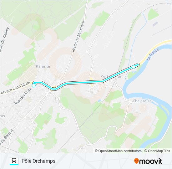 Plan de la ligne GINKO PISCINE de bus