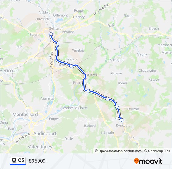 C5 train Line Map