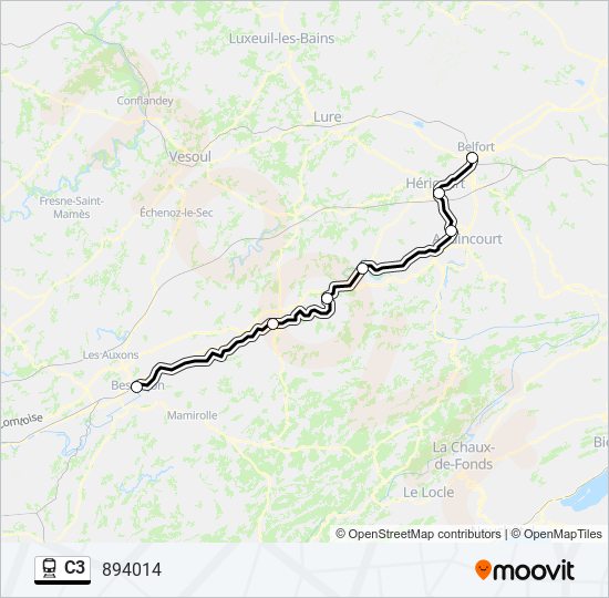 C3 train Line Map