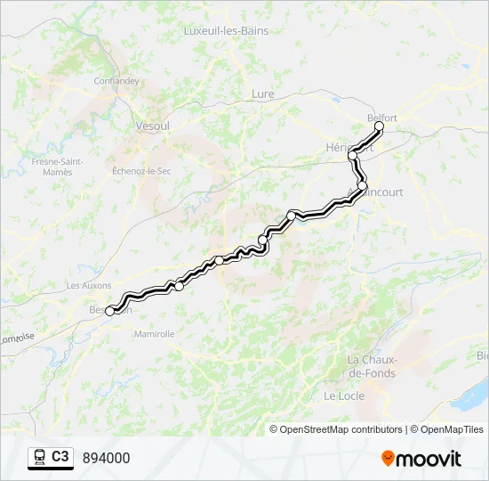 C3 Train Line Map