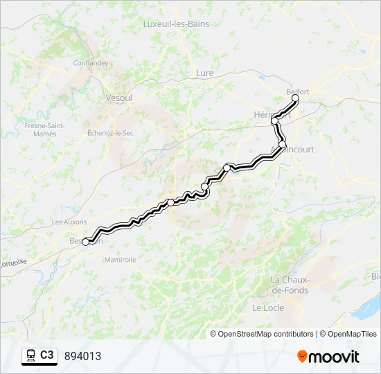 C3 Train Line Map