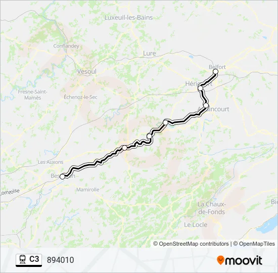C3 Train Line Map