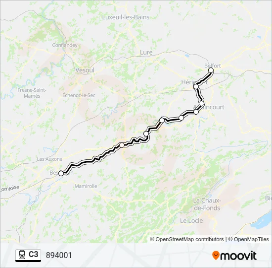 C3 Train Line Map