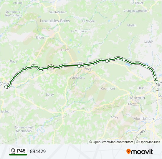 P45 train Line Map