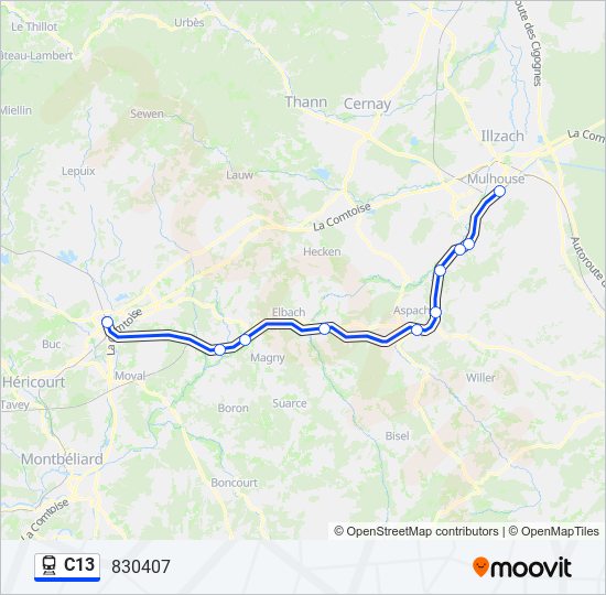 C13 train Line Map