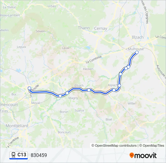 C13 Train Line Map