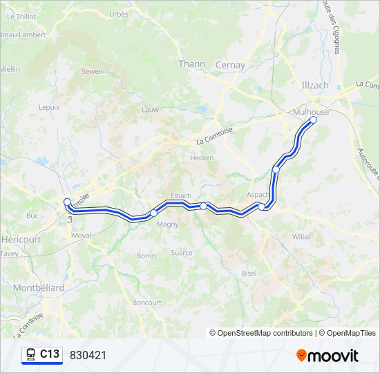 C13 train Line Map