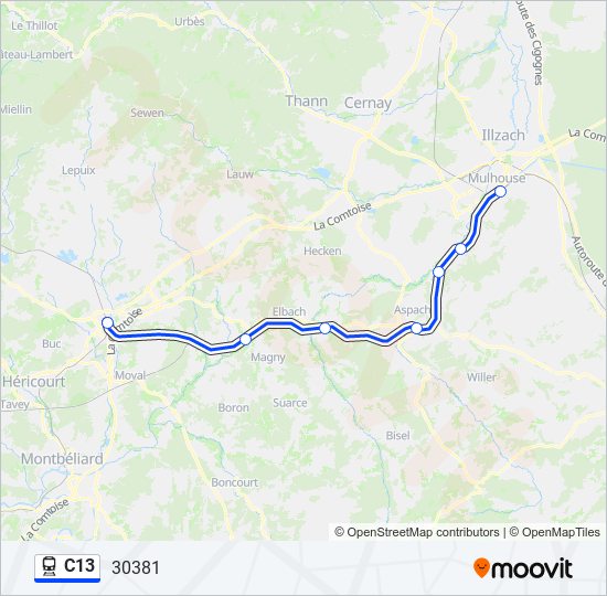 C13 train Line Map