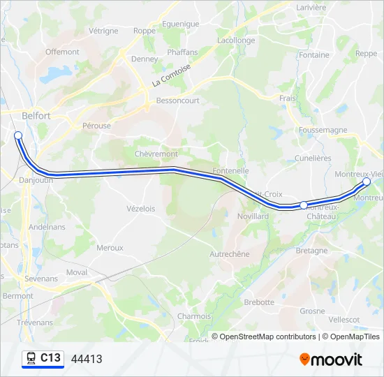 C13 Train Line Map