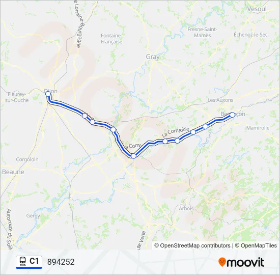 C1 Train Line Map