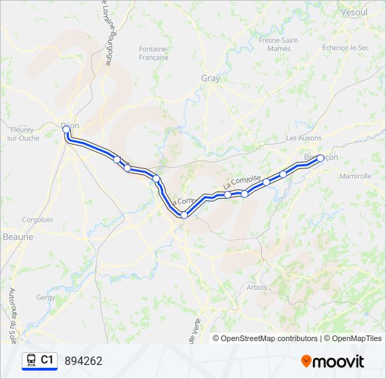 C1 train Line Map