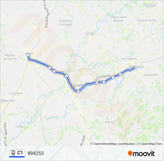 C1 Train Line Map