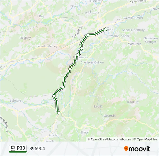 P33 Train Line Map