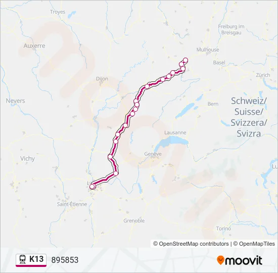 K13 Train Line Map