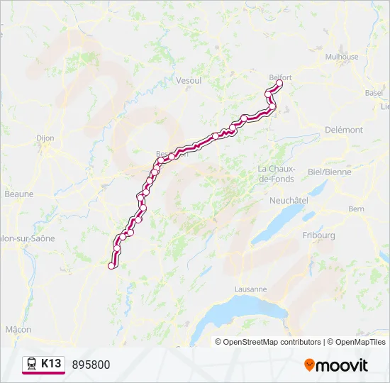 K13 Train Line Map