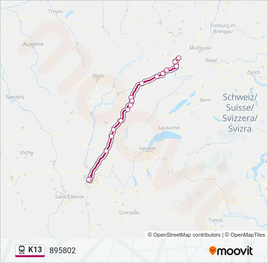 K13 Train Line Map