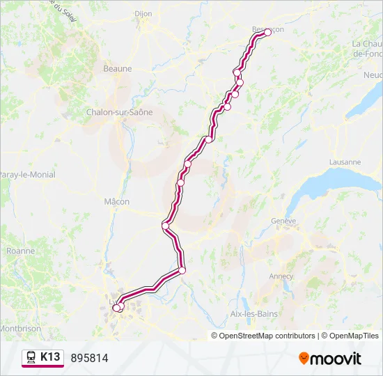 K13 Train Line Map