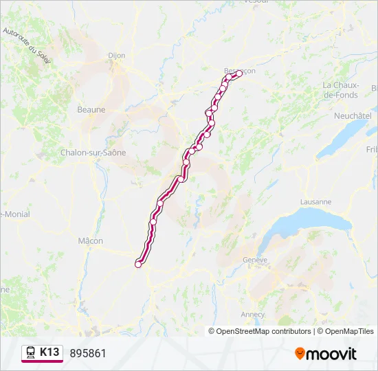 K13 Train Line Map