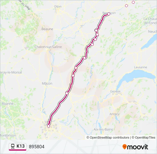 K13 Train Line Map