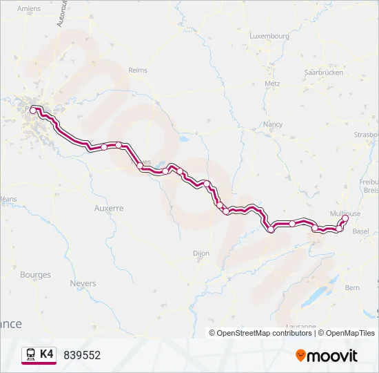 K4 Train Line Map