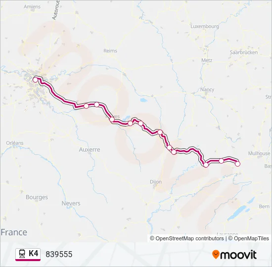 K4 Train Line Map