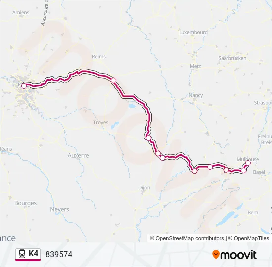 K4 Train Line Map